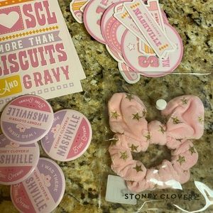 Stoney Clover Lane EXCLUSIVE NASHVILLE Embroidered Velvet Star Rose Scrunchie